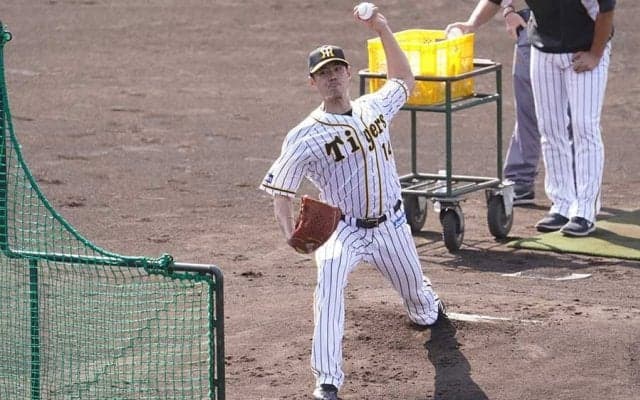 阪神チェン、キャンプ初の打撃投手で60球　糸井、マルテ、サンズと“ガチ勝負”