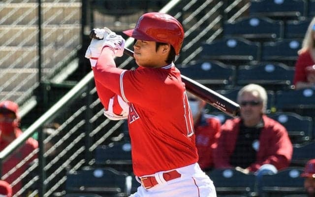 【MLB】大谷翔平、OP戦4試合連続安打で打率5割　左腕から強烈左前打、次回登板14日決定