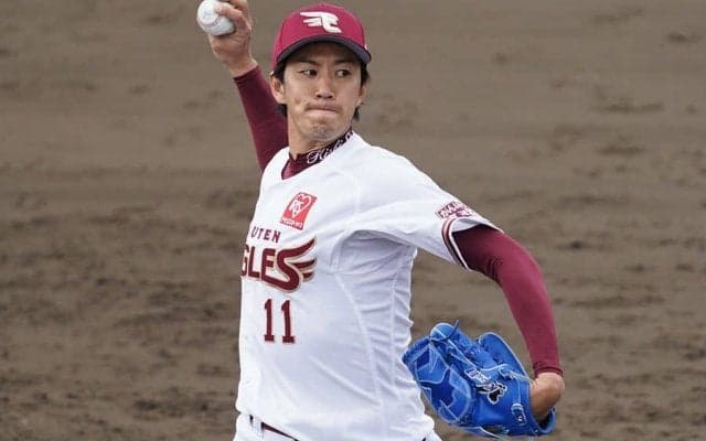 楽天岸、ロッテとの前哨戦で5回2安打1失点「全球種、球数を投げられた」