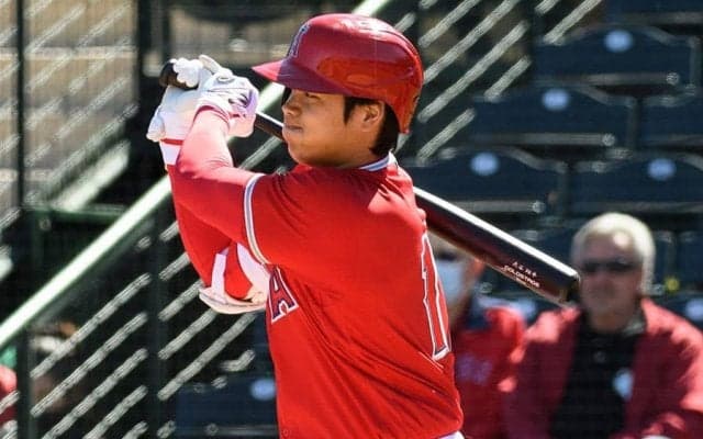 【MLB】大谷翔平、第1打席で中前安打　野手で出場したOP戦全試合で快音