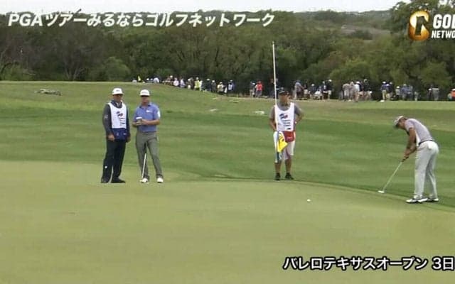 【動画】松山英樹、7番パー3で9メートルを沈めてバーディ