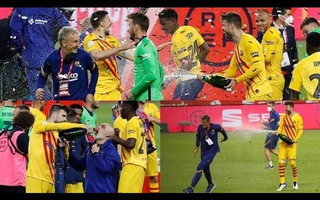 ピケがセビージャでどんちゃん騒ぎ...あらゆる人々にカバを浴びせ続ける