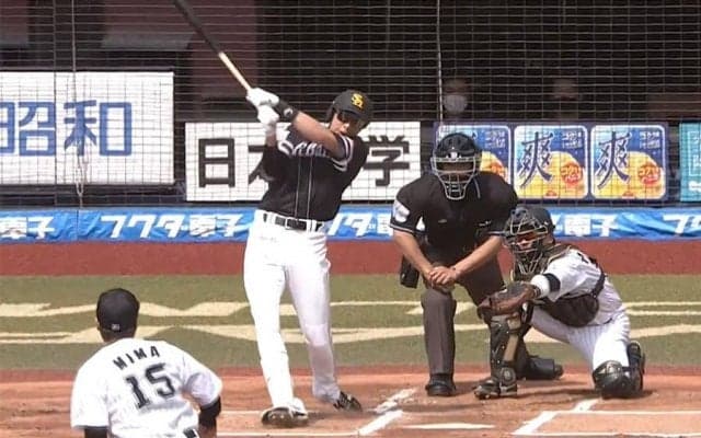 「打球音で観客ビビらす」鷹・柳田悠岐が衝撃の一打、打球速すぎフェン直単打