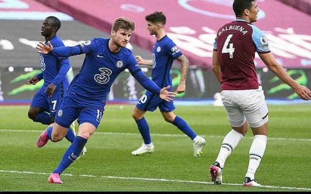 ヴェルナーがリーグ8戦ぶりゴール!　チェルシーがハマーズとの上位対決制して4位死守《プレミアリーグ》