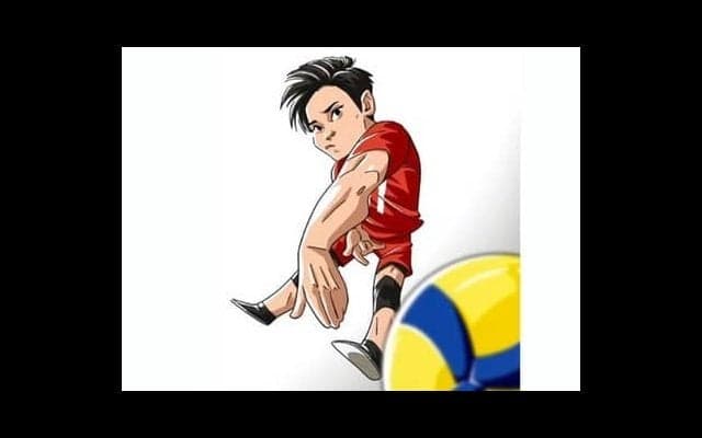 バレー全日本男子・西田有志の似顔絵の描き方。スパイクのシーンをカッコよく！