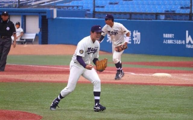竹田祐がリーグ戦初完投で「よっしゃあ」と雄叫び。法大・三浦銀二に投げ勝つ【5/8 春季東京六大学野球 明治大学vs法政大学】