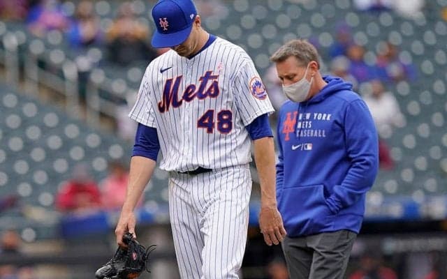 【MLB】CY賞右腕デグロム、右半身の張りでアクシデント降板　3勝目も精密検査へ
