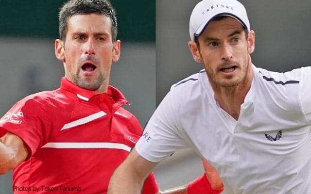 元世界一マレーが現世界一ジョコビッチと練習、激しい打ち合いを見せる