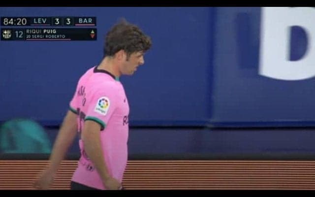 セルジ・ロベルトがレバンテ戦で負傷、前回箇所が再発した可能性