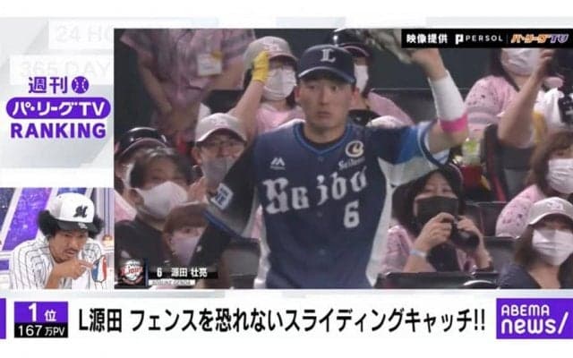 源田壮亮はフェンス際でも“たまらん”！　「ABEMA バズ！パ・リーグ」ランキング
