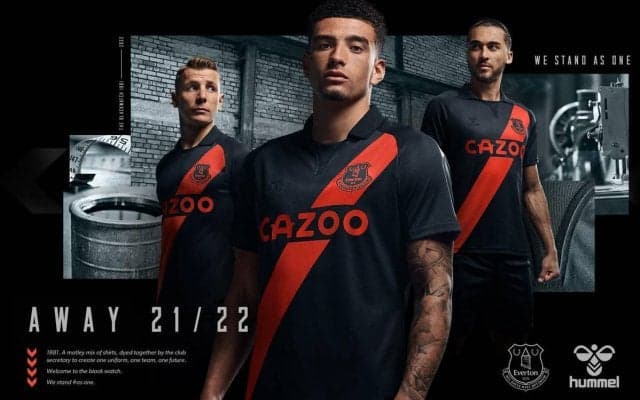 エバートンが黒基調の来季アウェイユニフォームを発表！今季からヒュンメルと契約