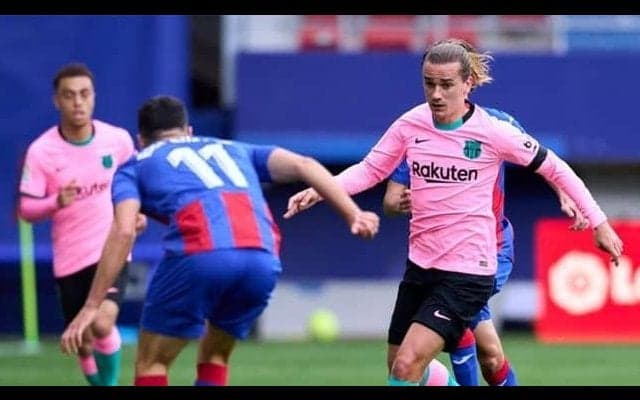 バルサ グリーズマンの豪快な一発で辛勝、メッシ不在が大きく響く...