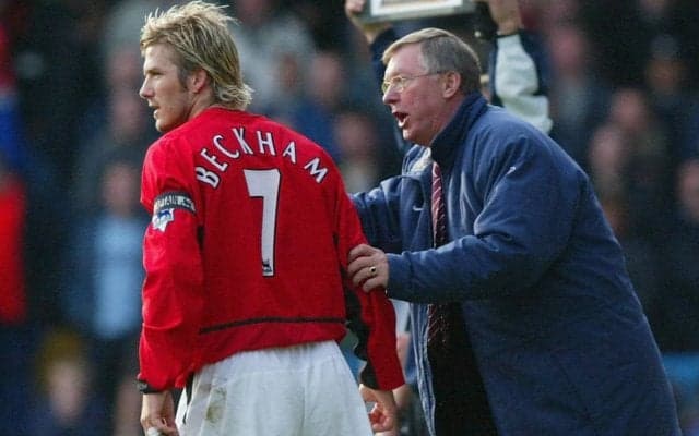 ベッカムがウェンブリーでファーガソンと再会！息子ロメオも笑顔で2ショット