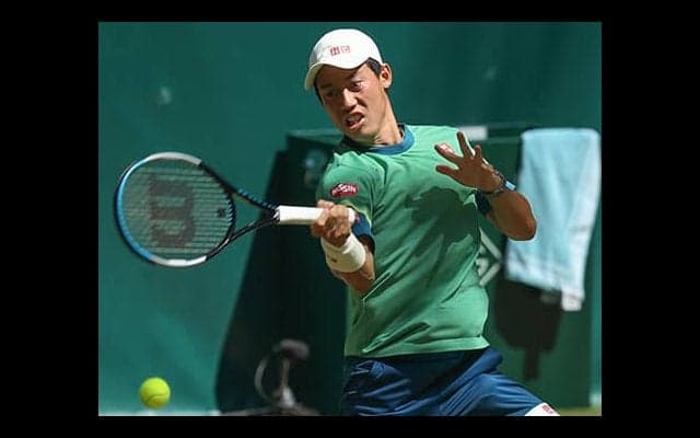  錦織 チチパスとWB会場で練習 