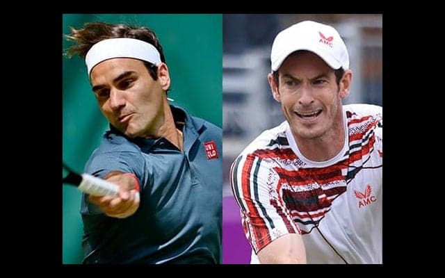  フェデラーとマレーが練習 