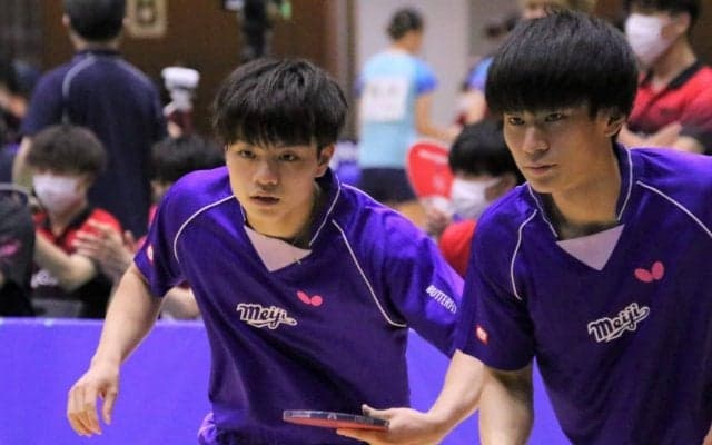 優勝候補・明治大が白星発進　戸上隼輔/宇田幸矢ペアが登場＜全日本大学総合卓球選手権＞