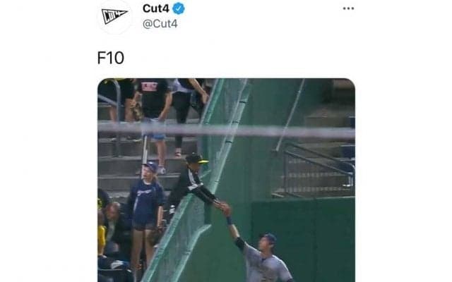 【MLB】MVP男がハイタッチで祝福　少年ファンの“グレートキャッチ”に米称賛「彼と契約を」