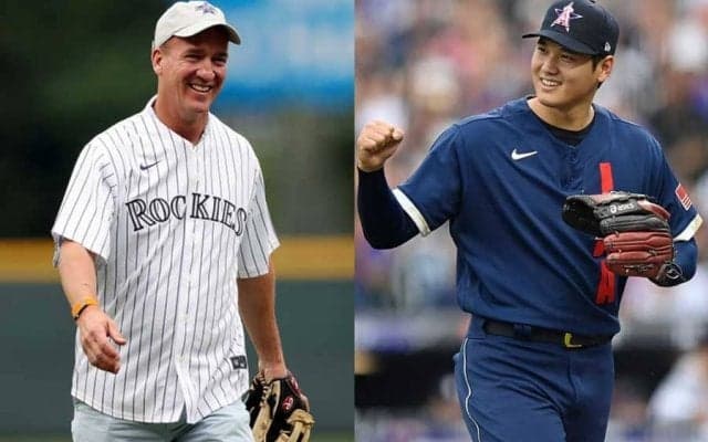 【MLB】大谷翔平、NFLレジェンドとの対面に恐縮？　投げ方指導に米興奮「こんな交流が…」