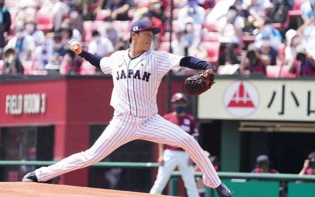 侍ジャパン山本由伸、最速150キロで2回1安打無失点　打線は初回に3点を先制