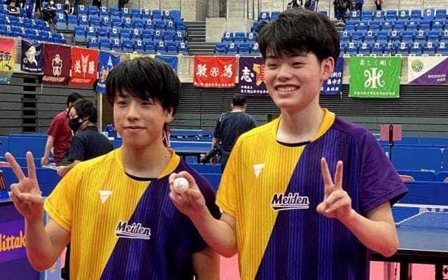 篠塚・谷垣(愛工大名電)が男子ダブルスV　決勝で同士討ち制す＜卓球・インターハイ＞