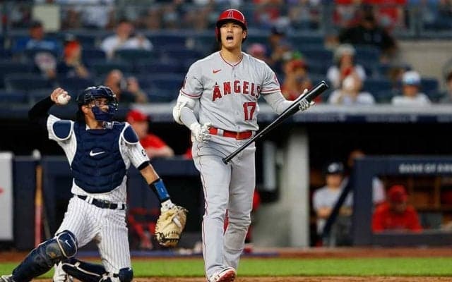 【MLB】大谷翔平、7試合ぶり無安打　剛腕コールから特大右飛も最速40号お預け、エ軍惜敗