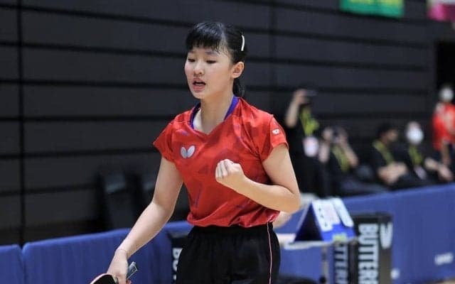 張本美和、団体Vの貝塚二・上澤杏音に勝利し準決勝へ＜全中女子シングルス準々決勝＞
