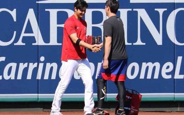 【MLB】大谷翔平は「きれいな球筋だなと」　4年ぶりキャッチボール交流に有原航平が実感