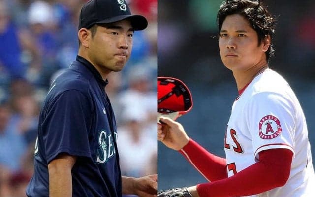 【MLB】大谷翔平よりも「後ろの方のTシャツが気になる」　菊池との“談笑”で際立つ存在感