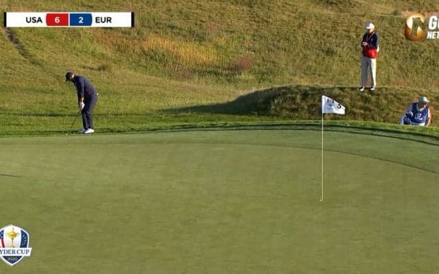 【動画】DJのチップインバーディにケーシーのド派手イーグル　ライダーカップ2日目