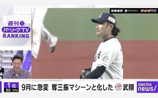 西武中継ぎ左腕、驚異の奪三振率にG.G.佐藤氏も驚嘆　最も再生数が多かったのは？