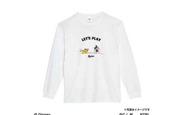 ロッテがミッキーマウスと今季コラボ第2弾　ロングTシャツなどオンライン限定販売開始
