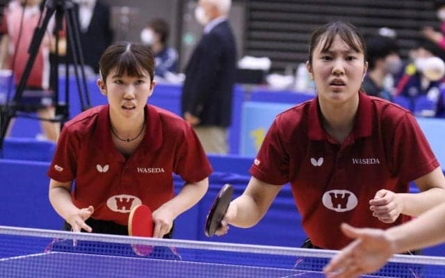 第1シード・笹尾/岩越ペア、接戦制してベスト32入り　女子ダブルス2回戦結果＜卓球・全日学＞