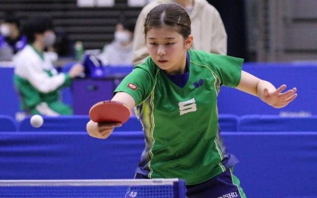 第1シードの専修大・木村、“四天王寺対決”制す　女子シングルス2回戦＜卓球・全日学＞