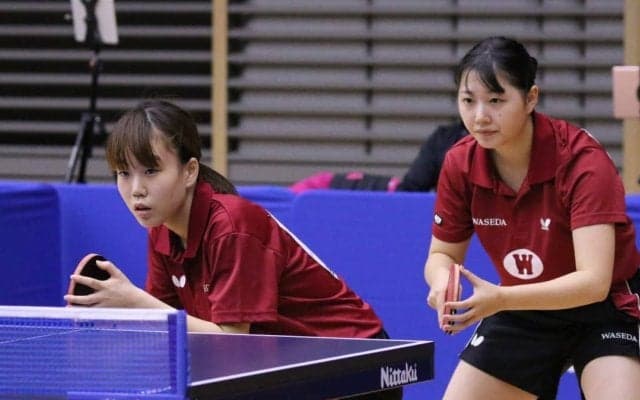 ベスト8に早稲田大から3ペア進出　女子ダブルス4回戦結果＜卓球・全日学＞