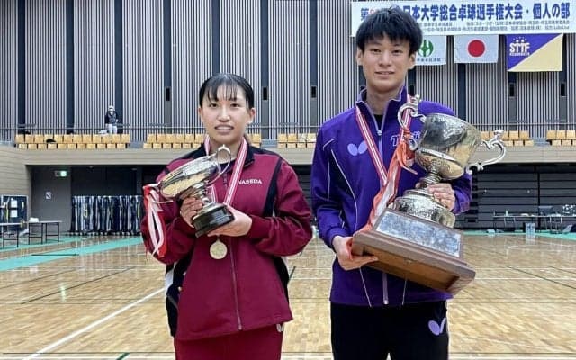 男女単で新王者誕生　女子・早稲田大がインカレに続き個人2種目制覇＜卓球・全日学＞