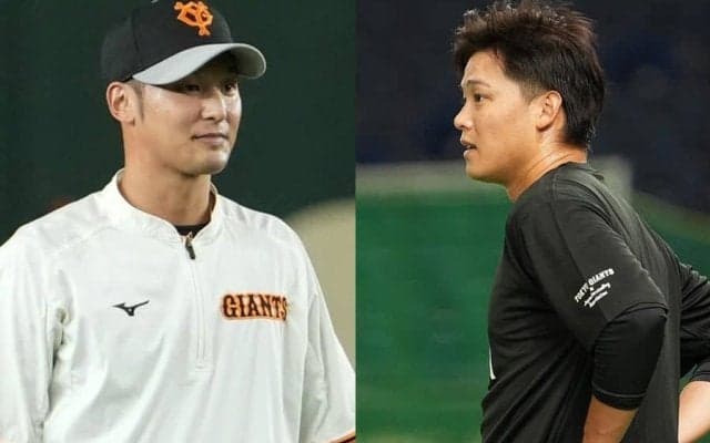 巨人・吉川尚輝も苦悶の表情　ナインが一列に並ぶゴムチューブトレが“まるで電車”