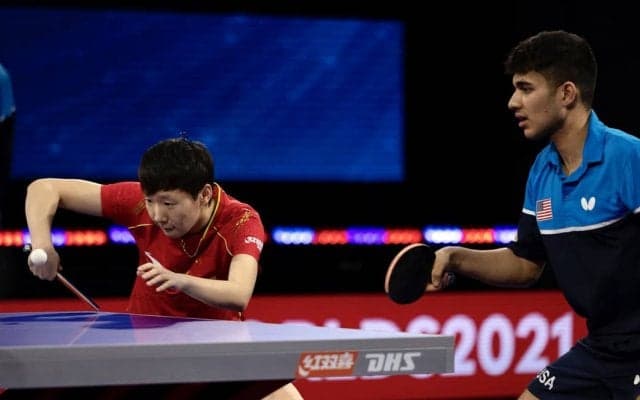 “サプライズペアで終わる気はない”　中国×アメリカの国際ペアが入念な調整＜世界卓球2021現地レポート＞