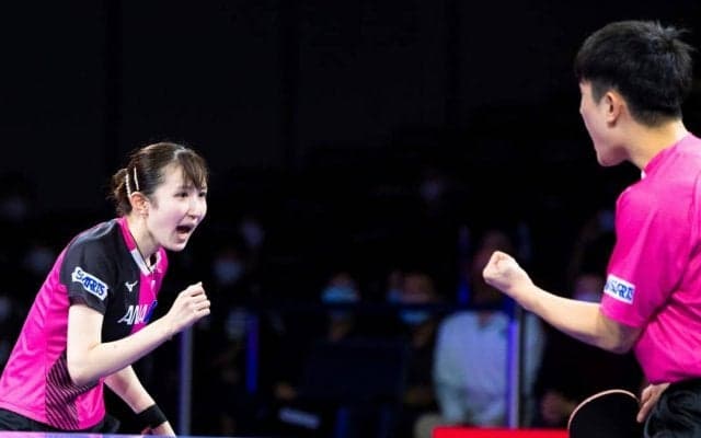 張本「早田選手を信じられた」　混合複で勝利し銅メダル以上確定＜世界卓球2021＞