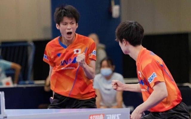 宇田/戸上ペア、男子複でベスト4入り　メダル獲得も「中国以外には負けたくない」＜世界卓球2021＞