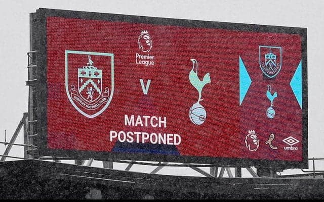 バーンリーvsトッテナムが大雪の影響で急遽開催延期に