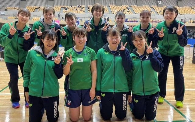 女子1部は専修大が6勝1敗で1位　男女アベック優勝達成＜卓球・関東学生秋季リーグ＞