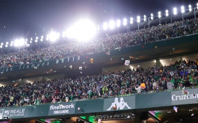 犬や猫、ドラえもんにピカチュウ…ハーフタイムに約2万個のぬいぐるみの雨! ベティスの試合で幻想的な光景！