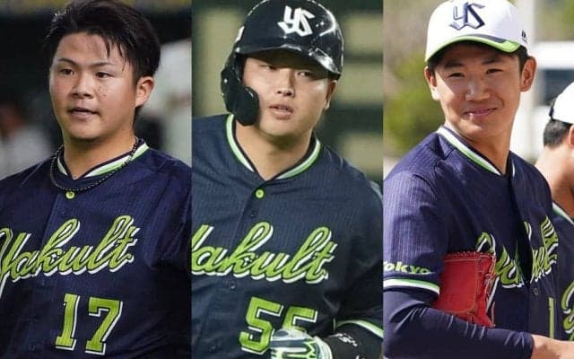 「高津監督若い」　ヤクルト、ドラ1トリオとの授賞式“仲良し4S”が「最高の笑顔」