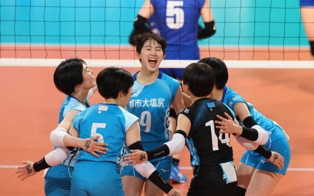 春高バレー　女子１回戦　東京都市大塩尻（長野）　全員バレーで制す
