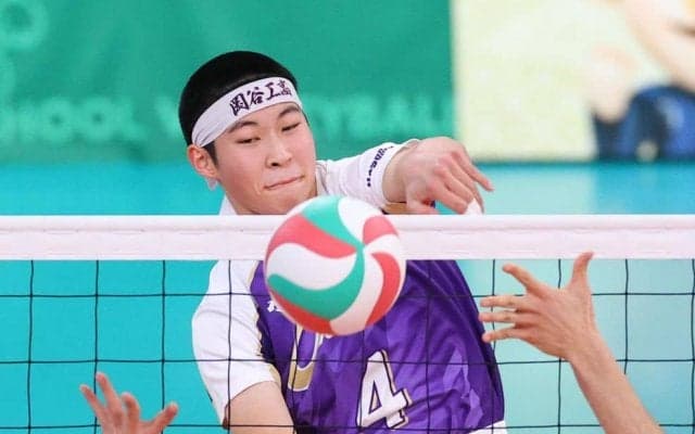 春高バレー　男子・岡谷工　フルセットも力尽きる