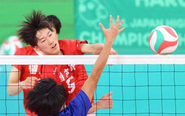 春高バレー　男子・習志野　勢い止まらずストレート勝ち