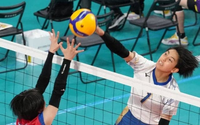 春高バレー　女子準々決勝　金蘭会（大阪）攻守にさえ