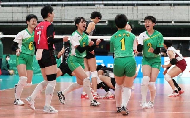 春高バレー　女子準々決勝　八女学院（福岡）初出場で大健闘