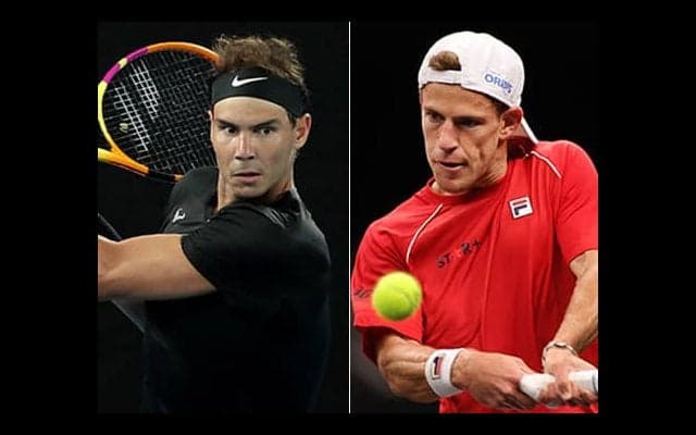 ナダル、シュワルツマンと練習