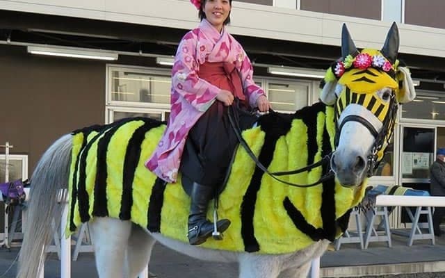 新年は“虎”の装いでお披露目！ 川崎競馬場名物コスプレ誘導馬